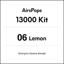 06 Lemon - AirsPops 13000 Vape Starter Kit in AIRSCREAM NZ