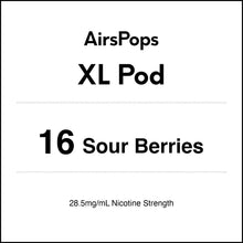 16 SOUR BERRES - AirsPops XL Vape Prefilled Pod 10ml in AIRSCREAM NZ