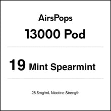 19 Mint Spearmint - AirsPops 13000 PREFILLED Vape Pod in AIRSCREAM NZ