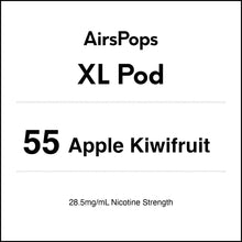 55 APPLE KIWIFRUITS - AirsPops XL Vape Prefilled Pod 10ml in AIRSCREAM NZ