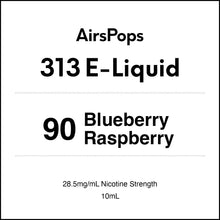 90 Blueberry Raspberry 28.5mg/ml Nicotine - AirsPops 313 E-LIQUID 10ml in AIRSCREAM NZ