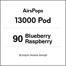 90 Blueberry Raspberry - AirsPops 13000 PREFILLED Vape Pod in AIRSCREAM NZ