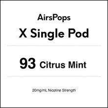 93 Citrus Mint - AirsPops X Pod SINGLE PACK in AIRSCREAM NZ