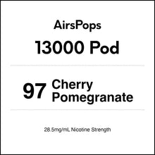 97 Cherry Pomegranate - AirsPops 13000 Vape PREFILLED Pod in AIRSCREAM NZ