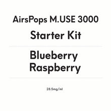AirsPops M.USE 3000 Starter Kit -Blueberry Raspberry