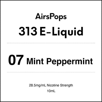 07 Mint peppermint 28.5mg/ml Nicotine - AirsPops 313 E-LIQUID 10ml in AIRSCREAM NZ