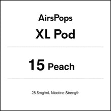 15 PEACH - AirsPops XL Vape Prefilled Pod 10ml in AIRSCREAM NZ