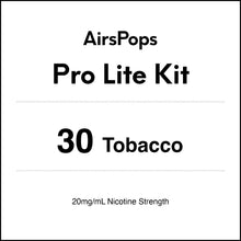 30 Tobacco - AirsPops Pro Lite Vape Kit 20mg/ml Nic in AIRSCREAM NZ