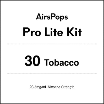 30 Tobacco - AirsPops Pro Lite Vape Kit 28.5mg/ml Nic in AIRSCREAM NZ