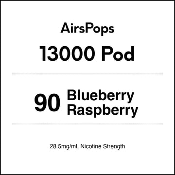 90 Blueberry Raspberry - AirsPops 13000 PREFILLED Vape Pod in AIRSCREAM NZ