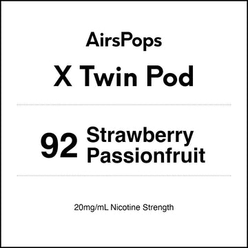 92 Strawberry Passionfruit - AirsPops X Pod TWIN PACK in AIRSCREAM NZ