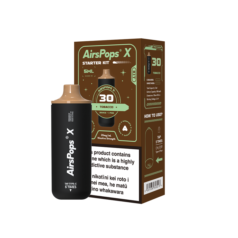 AIRSCREAM AirsPops X Kit - 30 Tobacco (Virginia Toba)