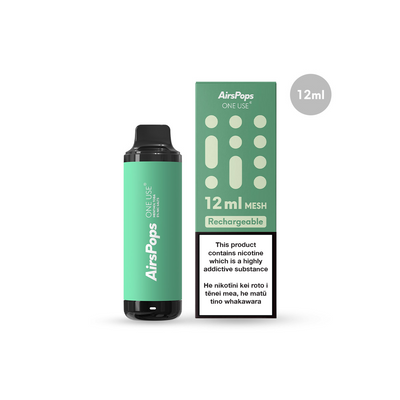 Menthol Toba -- AIRSCREAM AirsPops ONE USE (Disposable) 12ml Mesh