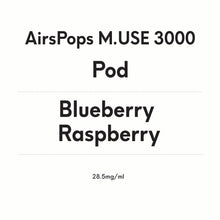 AirsPops M.USE 3000 Pod- Blueberry Raspberry