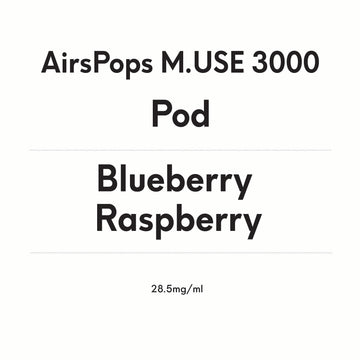 AirsPops M.USE 3000 Pod- Blueberry Raspberry