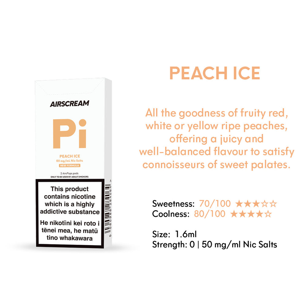 10 Pack Bundle - Peach Ice  AirsPops 1.6ML Pods