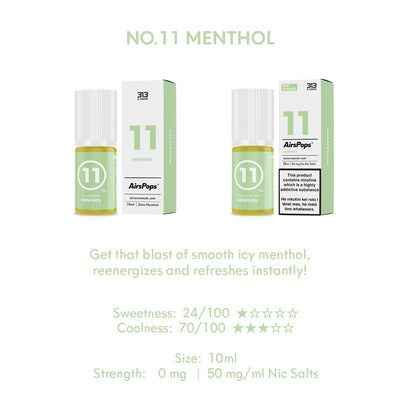 NO. 11 MENTHOL - AirsPops 313 E-LIQUID 10ml