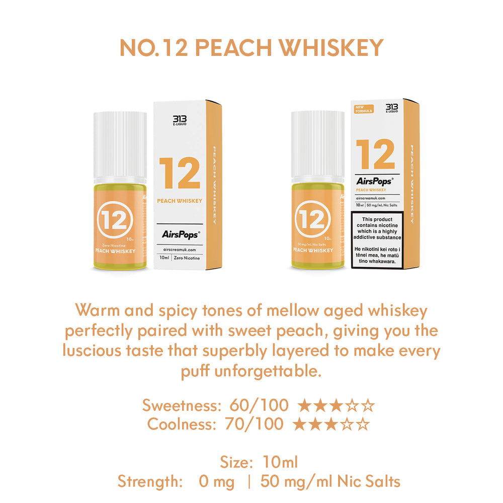 NO. 12 PEACH SPICES ( Peach Whiskey) - AirsPops 313 E-LIQUID 10ml