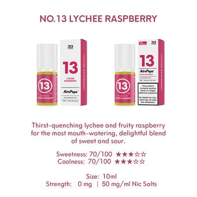NO. 13 LYCHEE RASPBERRIES (Lychee Raspberry) - AirsPops 313 E-LIQUID 10ml