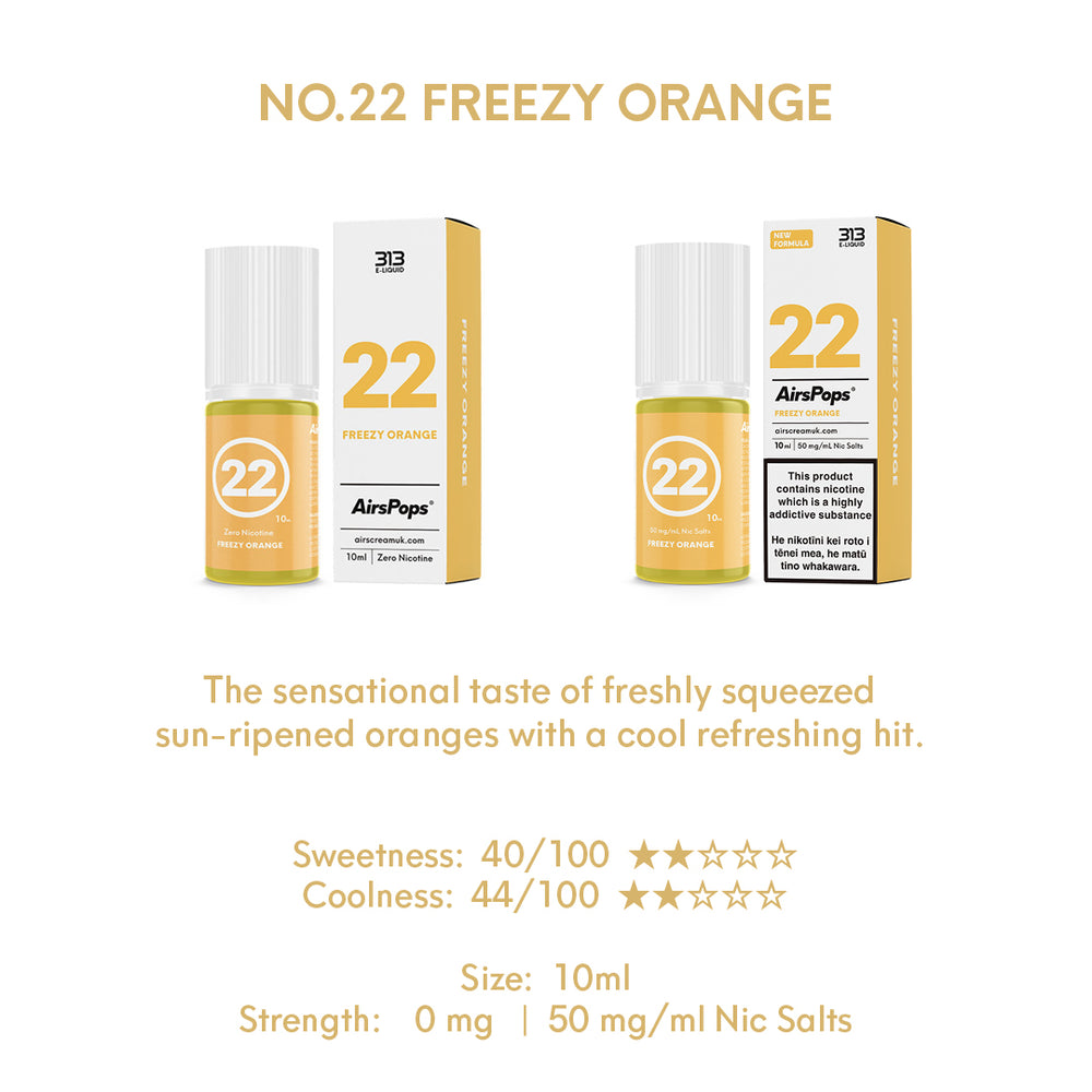 NO. 22 ORANGE (Freezy Orange) - AirsPops 313 E-LIQUID 10ML