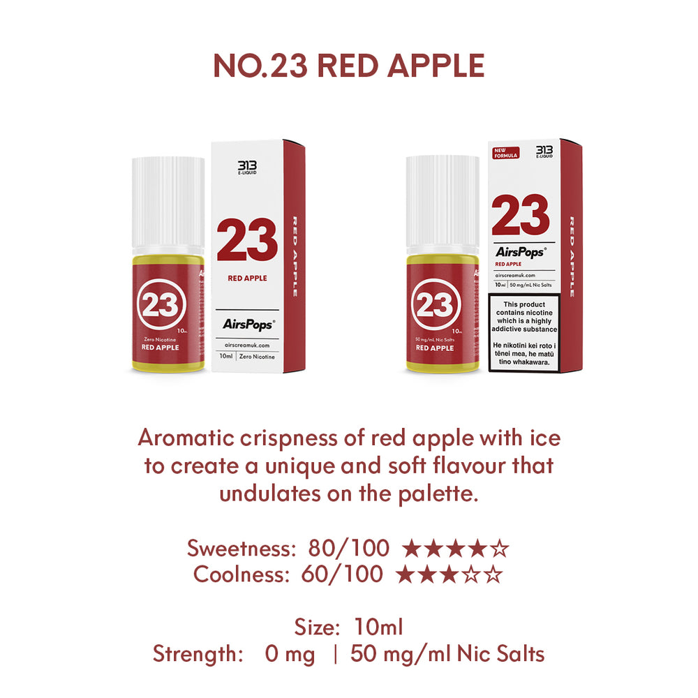 NO. 23 APPLE (Red Apple) - AirsPops 313 E-LIQUID  10ML