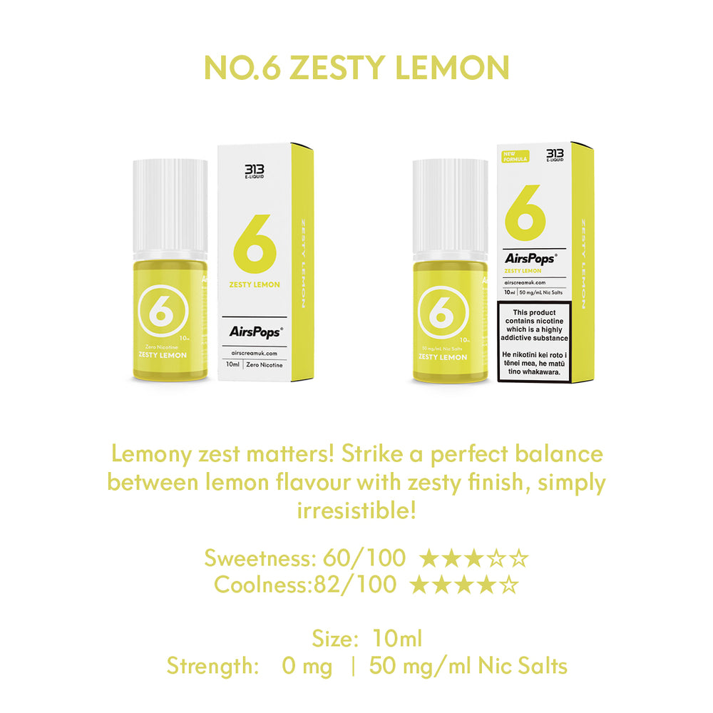 AIRSCREAM 313 E-LIQUID Zesty Lemon 10ml - AIRSCREAM NZ