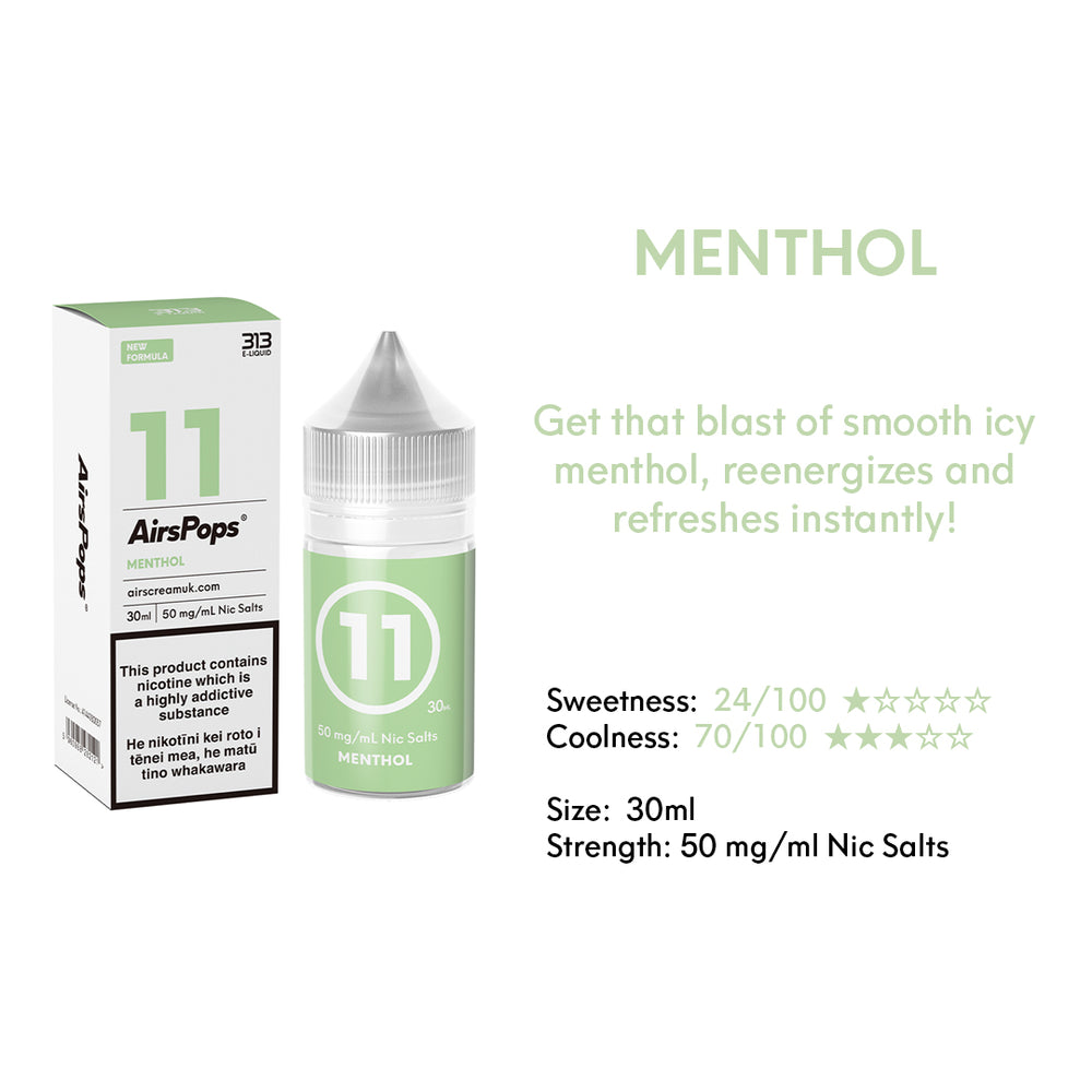 NO. 11 MENTHOL - AirsPops 313 E-LIQUID 30ml