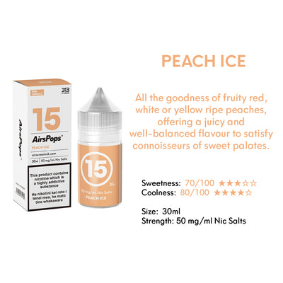 NO. 15 PEACH ( Peach Ice) - AirsPops 313 E-LIQUID 30ml