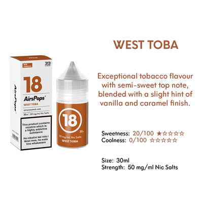 NO. 18 TOBACCO (West Toba) - AirsPops 313 E-LIQUID 30ml