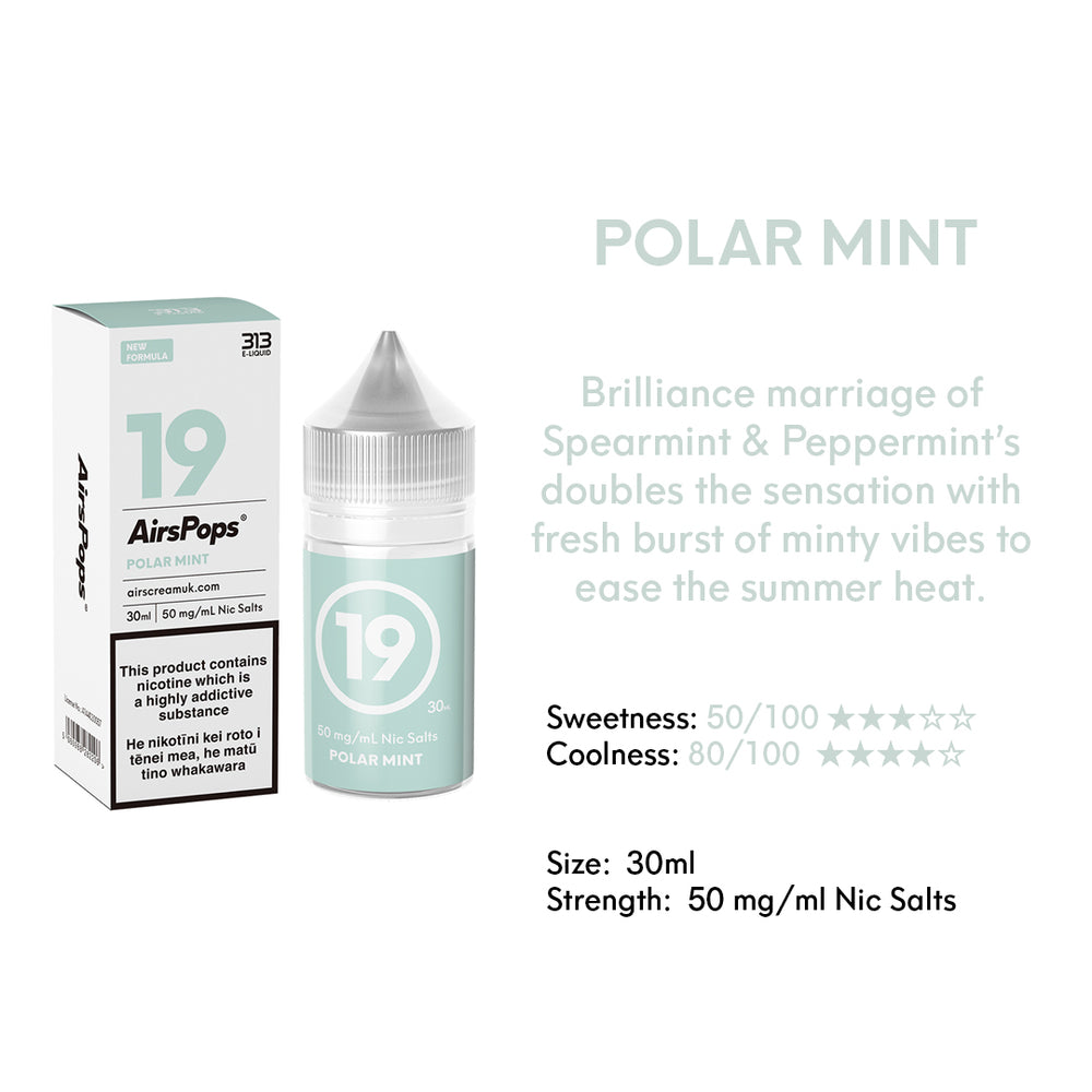 NO. 19 MINT SPEARMINT (Polar Mint) - AirsPops 313 E-LIQUID 30ml