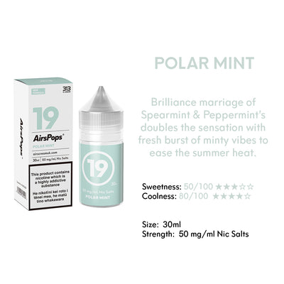 NO. 19 MINT SPEARMINT (Polar Mint) - AirsPops 313 E-LIQUID 30ml