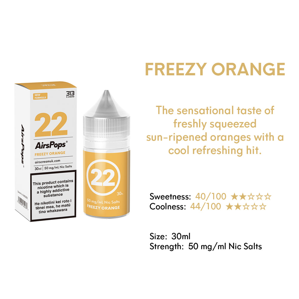 NO. 22 ORANGE (Freezy Orange) - AirsPops 313 E-LIQUID Freezy Orange 30ML