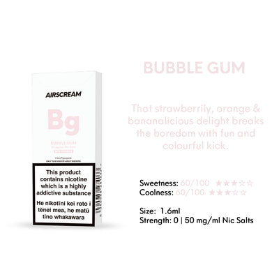 Bubble Gum -- AIRSCREAM AirsPops 1.6ML Pods