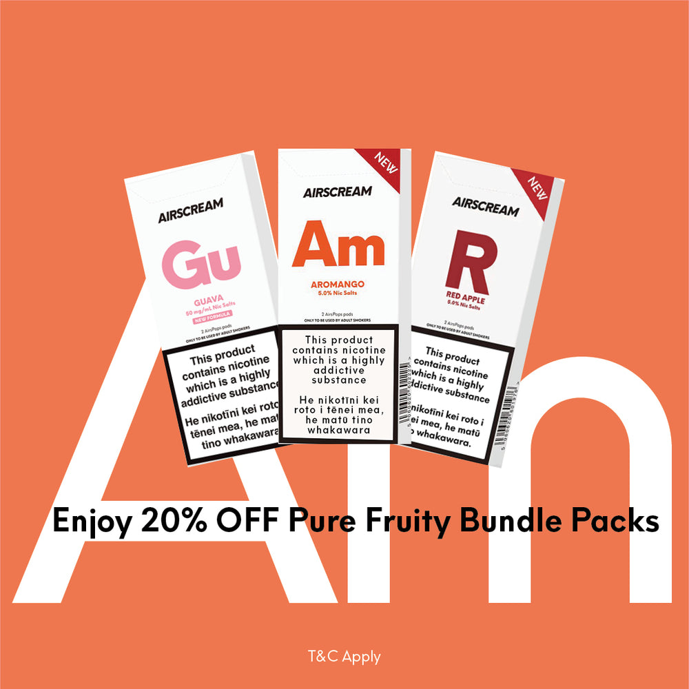 AIRSCREAM AirsPops 1.6ML 3Pks Pure Fruity Bundle Deal