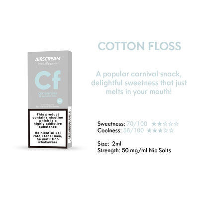 Cotton Floss - AIRSCREAM AirsPops Pro 2ml Pods Specifications