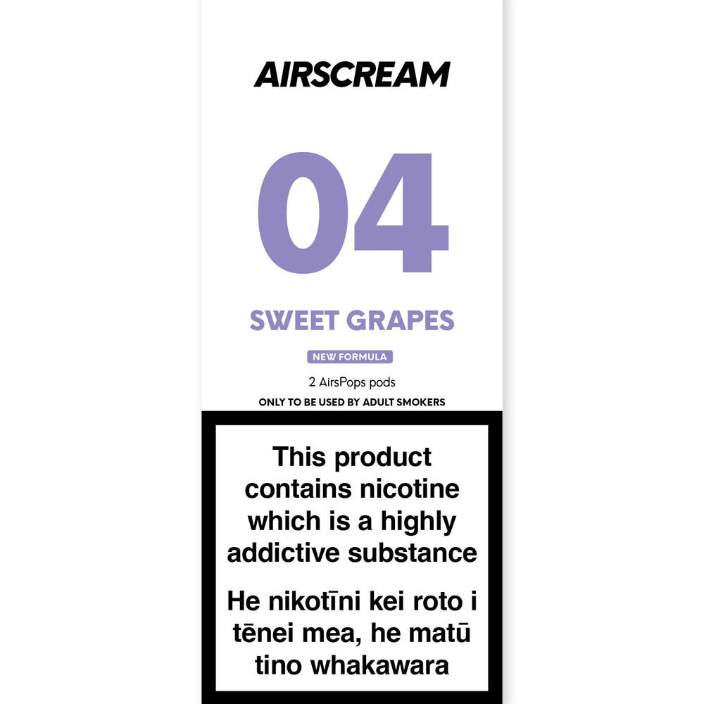 10 Pack Bundle - NO.04 SWEET GRAPES (Freezy Grape) AirsPops Pods 1.6ML
