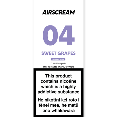 10 Pack Bundle - NO.04 SWEET GRAPES (Freezy Grape) AirsPops Pods 1.6ML