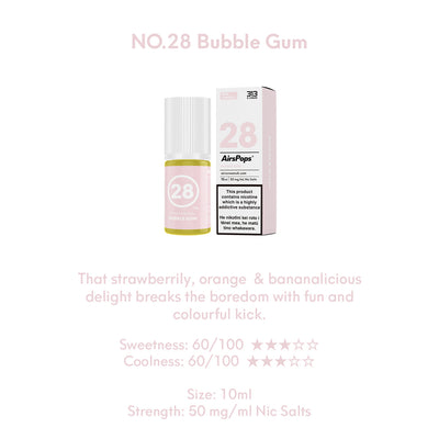NO. 28 SWEET TROPICAL (Bubble Gum) - AirsPops 313 E-LIQUID Bubble Gum 10ml