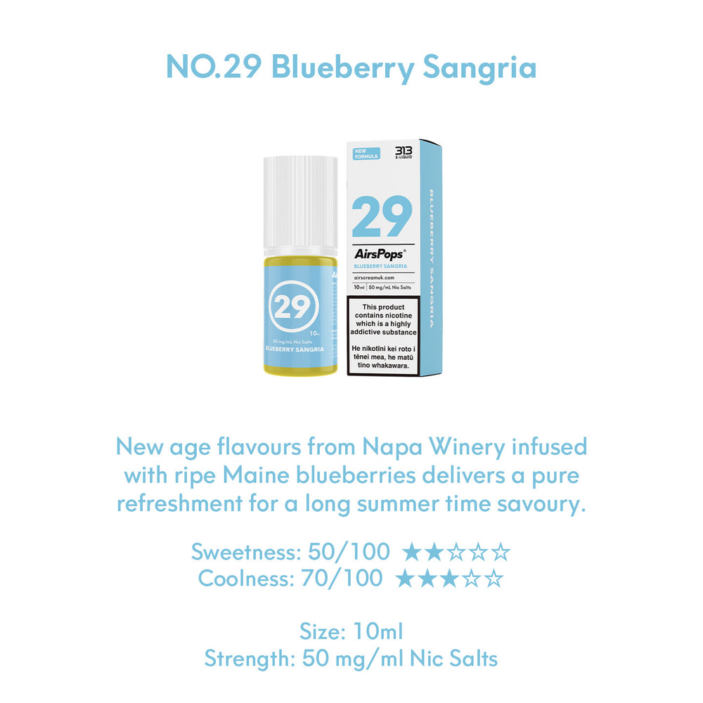 NO. 29 BLUEBERRY (Blueberry Sangria) - AirsPops 313 E-LIQUID 10ml