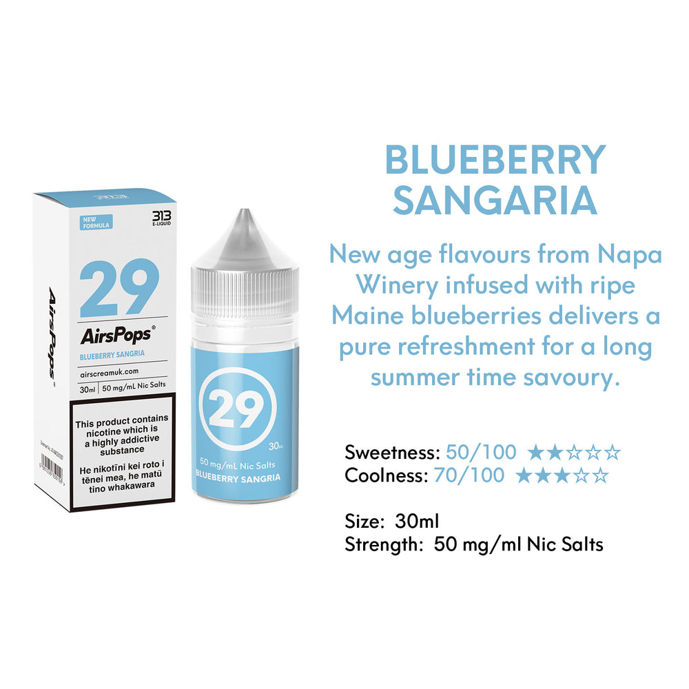 NO. 29 BLUEBERRY ( Blueberry Sangria)- AirsPops 313 E-LIQUID 30ml