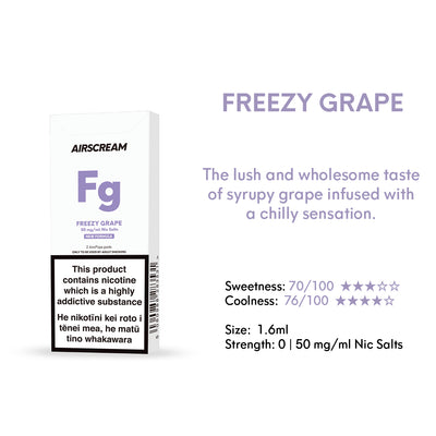 Freezy Grape -- AIRSCREAM AirsPops 1.6ML Pods - AIRSCREAM NZ