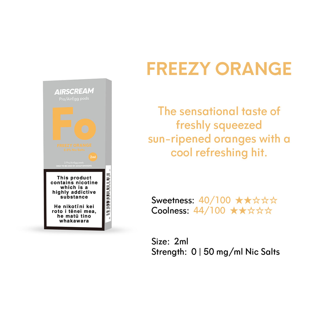 Freezy Orange - AIRSCREAM AirsPops Pro 2ml Pods Specifications