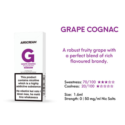 Grape Cognac -- AIRSCREAM AirsPops 1.6ML Pods - AIRSCREAM NZ