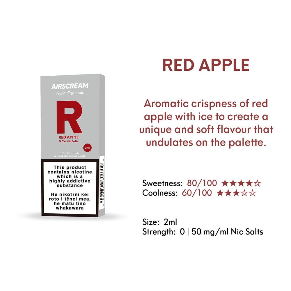 Red Apple - AIRSCREAM AirsPops Pro 2ml Pods Specifications