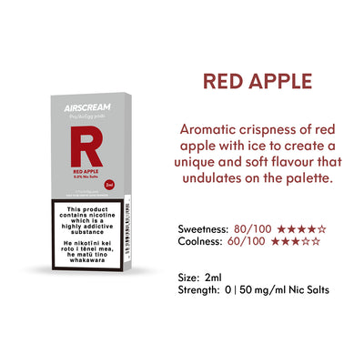 Red Apple - AIRSCREAM AirsPops Pro 2ml Pods Specifications