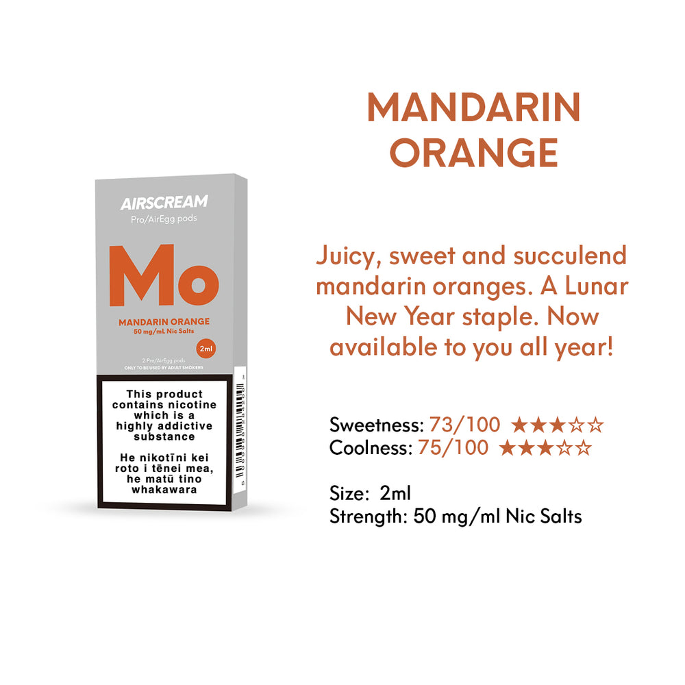 Mandarin Orange - AIRSCREAM AirsPops Pro 2ml Pods Specifications